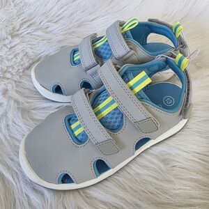 Kids Gray and Blue Sandals Size 13